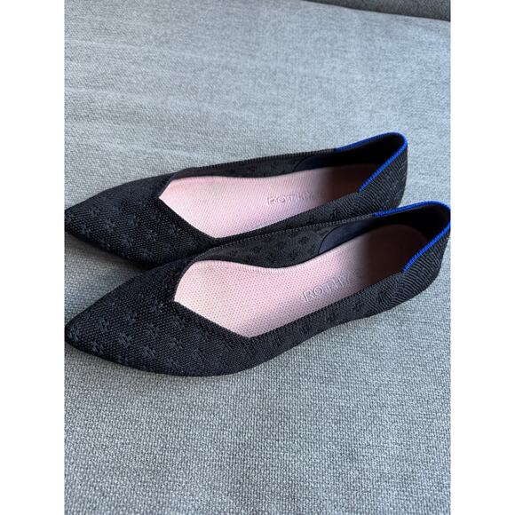 Rothy’s The Point Textured Black Flats Slip-on Women's Sz 8 - Picture 2 of 12